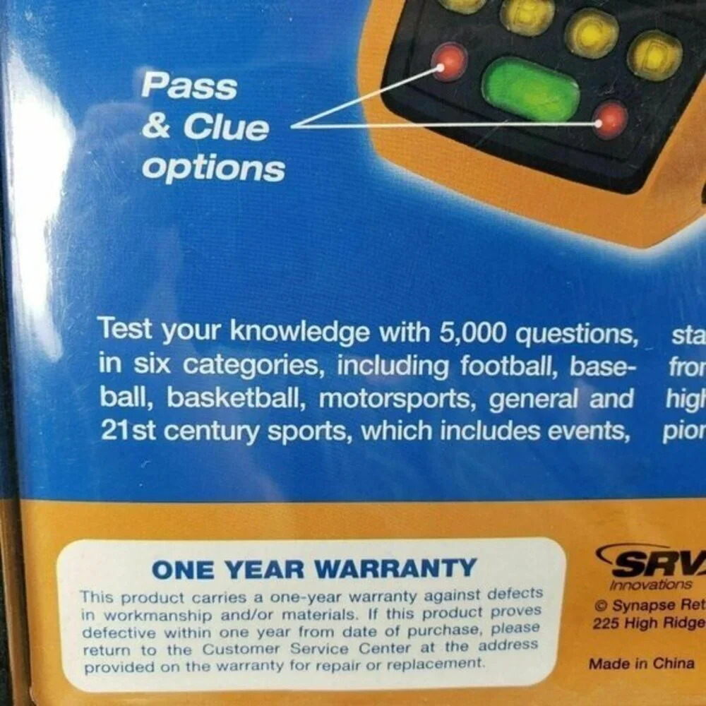 Sports Trivia Challenge Game Handheld Baseball Football Basketball Lrg Print New